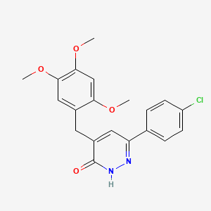 molecular formula C20H19ClN2O4 B2398611 6-(4-chlorophenyl)-4-(2,4,5-trimethoxybenzyl)pyridazin-3(2H)-one CAS No. 1401567-14-3
