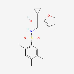 molecular formula C18H23NO4S B2398617 N-(2-环丙基-2-(呋喃-2-基)-2-羟乙基)-2,4,5-三甲基苯磺酰胺 CAS No. 1396708-47-6