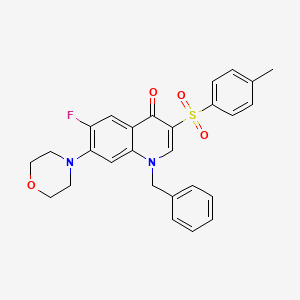 molecular formula C27H25FN2O4S B2398625 1-benzyl-6-fluoro-7-morpholino-3-tosylquinolin-4(1H)-one CAS No. 892764-59-9