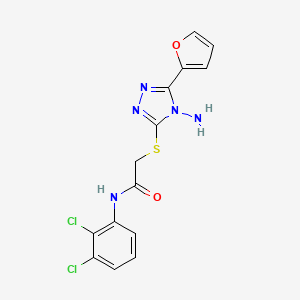 molecular formula C14H11Cl2N5O2S B2398629 2-{[4-amino-5-(furan-2-yl)-4H-1,2,4-triazol-3-yl]sulfanyl}-N-(2,3-dichlorophenyl)acetamide CAS No. 898406-10-5