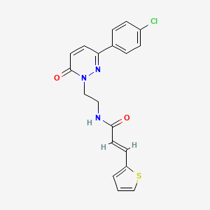 molecular formula C19H16ClN3O2S B2398632 (E)-N-(2-(3-(4-chlorophenyl)-6-oxopyridazin-1(6H)-yl)ethyl)-3-(thiophen-2-yl)acrylamide CAS No. 1219915-30-6