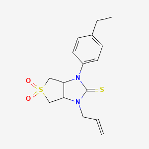 molecular formula C16H20N2O2S2 B2398638 1-allyl-3-(4-ethylphenyl)tetrahydro-1H-thieno[3,4-d]imidazole-2(3H)-thione 5,5-dioxide CAS No. 831240-76-7