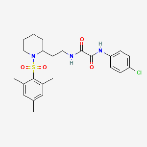 molecular formula C24H30ClN3O4S B2398641 N1-(4-chlorophenyl)-N2-(2-(1-(mesitylsulfonyl)piperidin-2-yl)ethyl)oxalamide CAS No. 898446-05-4