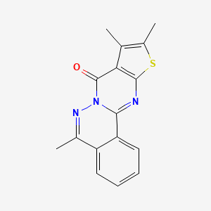 molecular formula C16H13N3OS B2398644 5,9,10-trimethyl-8H-thieno[2',3':4,5]pyrimido[2,1-a]phthalazin-8-one CAS No. 134478-38-9