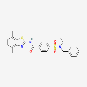 molecular formula C25H25N3O3S2 B2398648 4-[benzyl(ethyl)sulfamoyl]-N-(4,7-dimethyl-1,3-benzothiazol-2-yl)benzamide CAS No. 896676-28-1