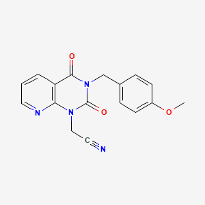 molecular formula C17H14N4O3 B2398650 2-{3-[(4-methoxyphenyl)methyl]-2,4-dioxo-1H,2H,3H,4H-pyrido[2,3-d]pyrimidin-1-yl}acetonitrile CAS No. 902965-45-1