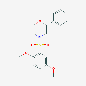 molecular formula C18H21NO5S B2398662 4-((2,5-Dimethoxyphenyl)sulfonyl)-2-phenylmorpholine CAS No. 946292-02-0