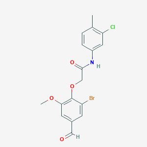 molecular formula C17H15BrClNO4 B2398671 2-(2-bromo-4-formyl-6-methoxyphenoxy)-N-(3-chloro-4-methylphenyl)acetamide CAS No. 575448-48-5