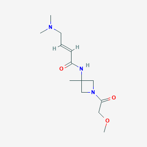 molecular formula C13H23N3O3 B2398676 (E)-4-(Dimethylamino)-N-[1-(2-methoxyacetyl)-3-methylazetidin-3-yl]but-2-enamide CAS No. 2411337-03-4