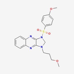 molecular formula C20H22N4O4S B2398692 1-((4-methoxyphenyl)sulfonyl)-3-(3-methoxypropyl)-2,3-dihydro-1H-imidazo[4,5-b]quinoxaline CAS No. 848205-46-9