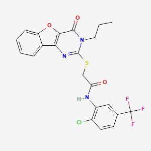 N-[2-chloro-5-(trifluoromethyl)phenyl]-2-[(4-oxo-3-propyl-3,4-dihydro[1]benzofuro[3,2-d]pyrimidin-2-yl)sulfanyl]acetamide