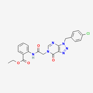 molecular formula C22H19ClN6O4 B2398696 2-(2-(3-(4-氯苄基)-7-氧代-3H-[1,2,3]三唑并[4,5-d]嘧啶-6(7H)-基)乙酰氨基)苯甲酸乙酯 CAS No. 892475-51-3