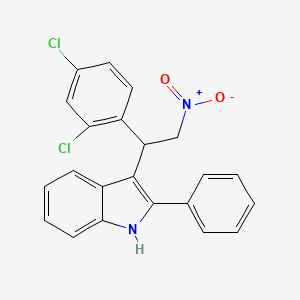 molecular formula C22H16Cl2N2O2 B2398697 3-[1-(2,4-dichlorophenyl)-2-nitroethyl]-2-phenyl-1H-indole CAS No. 315235-03-1