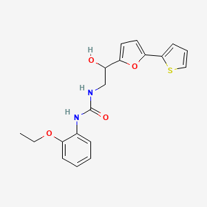 molecular formula C19H20N2O4S B2398706 1-(2-Ethoxyphenyl)-3-[2-hydroxy-2-(5-thiophen-2-ylfuran-2-yl)ethyl]urea CAS No. 2380043-79-6