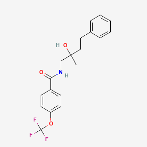 molecular formula C19H20F3NO3 B2398713 N-(2-hydroxy-2-methyl-4-phenylbutyl)-4-(trifluoromethoxy)benzamide CAS No. 1396782-75-4