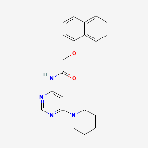 molecular formula C21H22N4O2 B2398716 2-(naphthalen-1-yloxy)-N-(6-(piperidin-1-yl)pyrimidin-4-yl)acetamide CAS No. 1396865-76-1