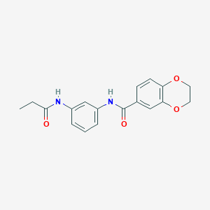 molecular formula C18H18N2O4 B239872 N-[3-(propanoylamino)phenyl]-2,3-dihydro-1,4-benzodioxine-6-carboxamide 