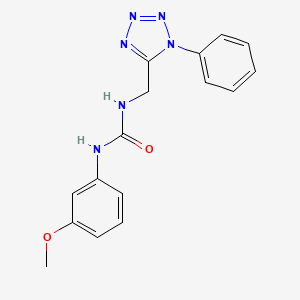 molecular formula C16H16N6O2 B2398752 1-(3-methoxyphenyl)-3-((1-phenyl-1H-tetrazol-5-yl)methyl)urea CAS No. 951516-72-6