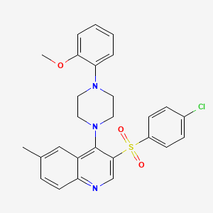 3-(4-Chlorophenyl)sulfonyl-4-[4-(2-methoxyphenyl)piperazin-1-yl]-6-methylquinoline