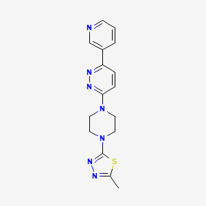 molecular formula C16H17N7S B2398763 2-Methyl-5-[4-(6-pyridin-3-ylpyridazin-3-yl)piperazin-1-yl]-1,3,4-thiadiazole CAS No. 2380173-15-7
