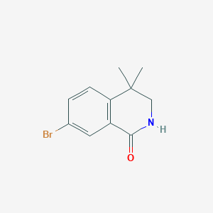 molecular formula C11H12BrNO B2398769 7-Bromo-4,4-dimethyl-3,4-dihydroisoquinolin-1(2H)-one CAS No. 1784426-29-4