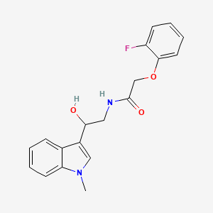 molecular formula C19H19FN2O3 B2398770 2-(2-氟苯氧基)-N-(2-羟基-2-(1-甲基-1H-吲哚-3-基)乙基)乙酰胺 CAS No. 1448071-73-5