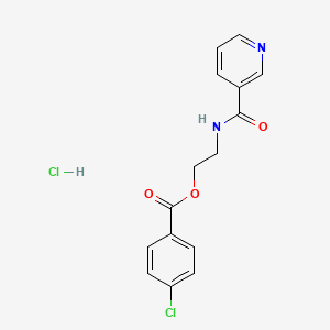 molecular formula C15H14Cl2N2O3 B2398773 2-(Nicotinamido)ethyl 4-chlorobenzoate hydrochloride CAS No. 463933-65-5