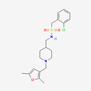 molecular formula C20H27ClN2O3S B2398775 1-(2-chlorophenyl)-N-((1-((2,5-dimethylfuran-3-yl)methyl)piperidin-4-yl)methyl)methanesulfonamide CAS No. 1235651-09-8