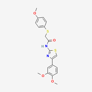 molecular formula C20H20N2O4S2 B2398777 N-(4-(3,4-dimethoxyphenyl)thiazol-2-yl)-2-((4-methoxyphenyl)thio)acetamide CAS No. 922922-24-5