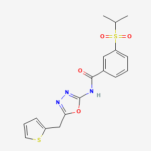 B2398778 3-(isopropylsulfonyl)-N-(5-(thiophen-2-ylmethyl)-1,3,4-oxadiazol-2-yl)benzamide CAS No. 1020977-86-9