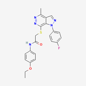 molecular formula C22H20FN5O2S B2398787 N-(4-ethoxyphenyl)-2-((1-(4-fluorophenyl)-4-methyl-1H-pyrazolo[3,4-d]pyridazin-7-yl)thio)acetamide CAS No. 1105236-62-1