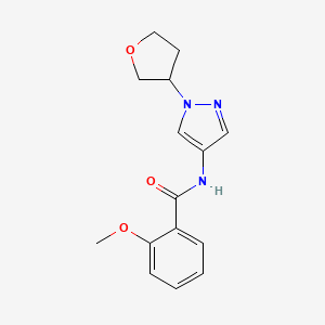 B2398798 2-methoxy-N-(1-(tetrahydrofuran-3-yl)-1H-pyrazol-4-yl)benzamide CAS No. 1797714-27-2