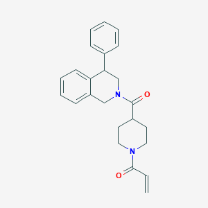 molecular formula C24H26N2O2 B2398802 1-[4-(4-Phenyl-3,4-dihydro-1H-isoquinoline-2-carbonyl)piperidin-1-yl]prop-2-en-1-one CAS No. 2411283-10-6
