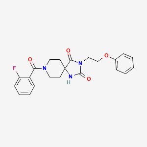 molecular formula C22H22FN3O4 B2398803 8-(2-Fluorobenzoyl)-3-(2-phenoxyethyl)-1,3,8-triazaspiro[4.5]decane-2,4-dione CAS No. 1021101-24-5