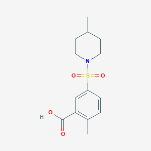 molecular formula C14H19NO4S B2398808 2-甲基-5-[(4-甲基哌啶-1-基)磺酰基]苯甲酸 CAS No. 637320-92-4