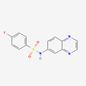 molecular formula C14H10FN3O2S B2398809 4-fluoro-N-(6-quinoxalinyl)benzenesulfonamide CAS No. 478079-12-8