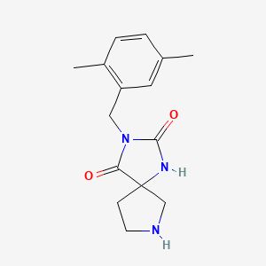 molecular formula C15H19N3O2 B2398813 3-(2,5-Dimethylbenzyl)-1,3,7-triazaspiro[4.4]nonane-2,4-dione CAS No. 1507799-76-9