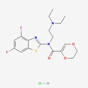 N-(2-(diethylamino)ethyl)-N-(4,6-difluorobenzo[d]thiazol-2-yl)-5,6-dihydro-1,4-dioxine-2-carboxamide hydrochloride