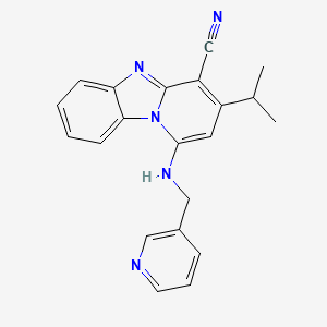 3-(Propan-2-yl)-1-[(pyridin-3-ylmethyl)amino]pyrido[1,2-a]benzimidazole-4-carbonitrile