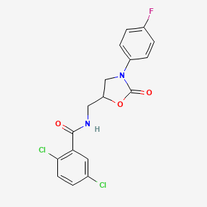 molecular formula C17H13Cl2FN2O3 B2398831 2,5-dichloro-N-((3-(4-fluorophenyl)-2-oxooxazolidin-5-yl)methyl)benzamide CAS No. 954616-92-3