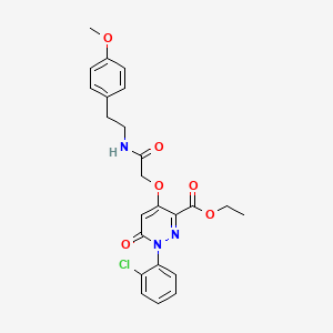 Ethyl 1-(2-chlorophenyl)-4-(2-((4-methoxyphenethyl)amino)-2-oxoethoxy)-6-oxo-1,6-dihydropyridazine-3-carboxylate