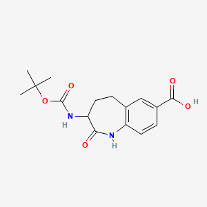 molecular formula C16H20N2O5 B2398848 3-{[(tert-butoxy)carbonyl]amino}-2-oxo-2,3,4,5-tetrahydro-1H-1-benzazepine-7-carboxylic acid CAS No. 170492-62-3