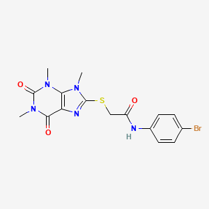 N-(4-bromophenyl)-2-((1,3,9-trimethyl-2,6-dioxo-2,3,6,9-tetrahydro-1H-purin-8-yl)thio)acetamide