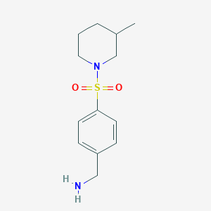 molecular formula C13H20N2O2S B2398856 {4-[(3-Methylpiperidin-1-yl)sulfonyl]phenyl}methanamine CAS No. 927979-06-4