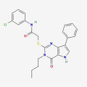 molecular formula C24H23ClN4O2S B2398862 2-((3-丁基-4-氧代-7-苯基-4,5-二氢-3H-吡咯并[3,2-d]嘧啶-2-基)硫代)-N-(3-氯苯基)乙酰胺 CAS No. 1260926-24-6