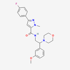 molecular formula C24H27FN4O3 B2398866 3-(4-氟苯基)-N-(2-(3-甲氧基苯基)-2-吗啉乙基)-1-甲基-1H-吡唑-5-甲酰胺 CAS No. 1396630-30-0