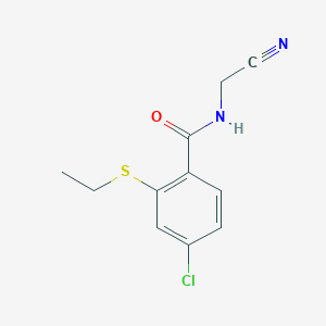 molecular formula C11H11ClN2OS B2398886 4-chloro-N-(cyanomethyl)-2-(ethylsulfanyl)benzamide CAS No. 1797858-51-5