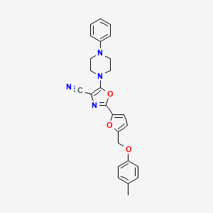 5-(4-Phenylpiperazin-1-yl)-2-(5-((p-tolyloxy)methyl)furan-2-yl)oxazole-4-carbonitrile
