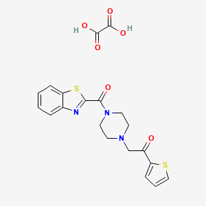 molecular formula C20H19N3O6S2 B2398888 2-(4-(Benzo[d]thiazole-2-carbonyl)piperazin-1-yl)-1-(thiophen-2-yl)ethanone oxalate CAS No. 1351609-88-5