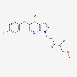 molecular formula C17H18FN5O3 B2398894 N-(2-(5-(4-fluorobenzyl)-4-oxo-4,5-dihydro-1H-pyrazolo[3,4-d]pyrimidin-1-yl)ethyl)-2-methoxyacetamide CAS No. 922083-48-5